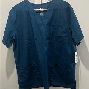 Classic Blue V-Neck Scrub Top